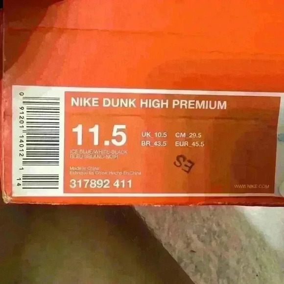 2008 NIKE DUNK HIGH PREMIUM ICE BLUE & BLACK 11.5M DS main image 6